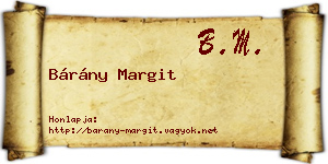 Bárány Margit névjegykártya