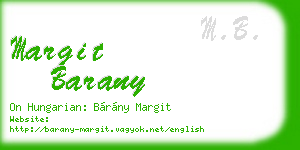 margit barany business card