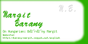 margit barany business card